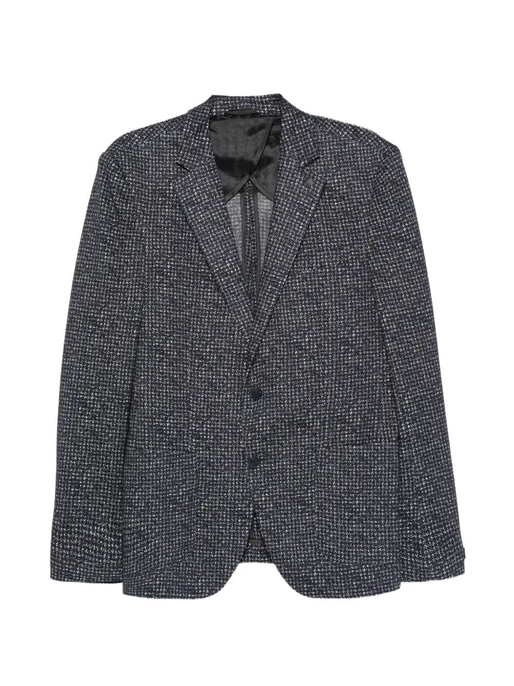 Karl Lagerfeld Smart tweed-effect single-breasted blazer - Blu
