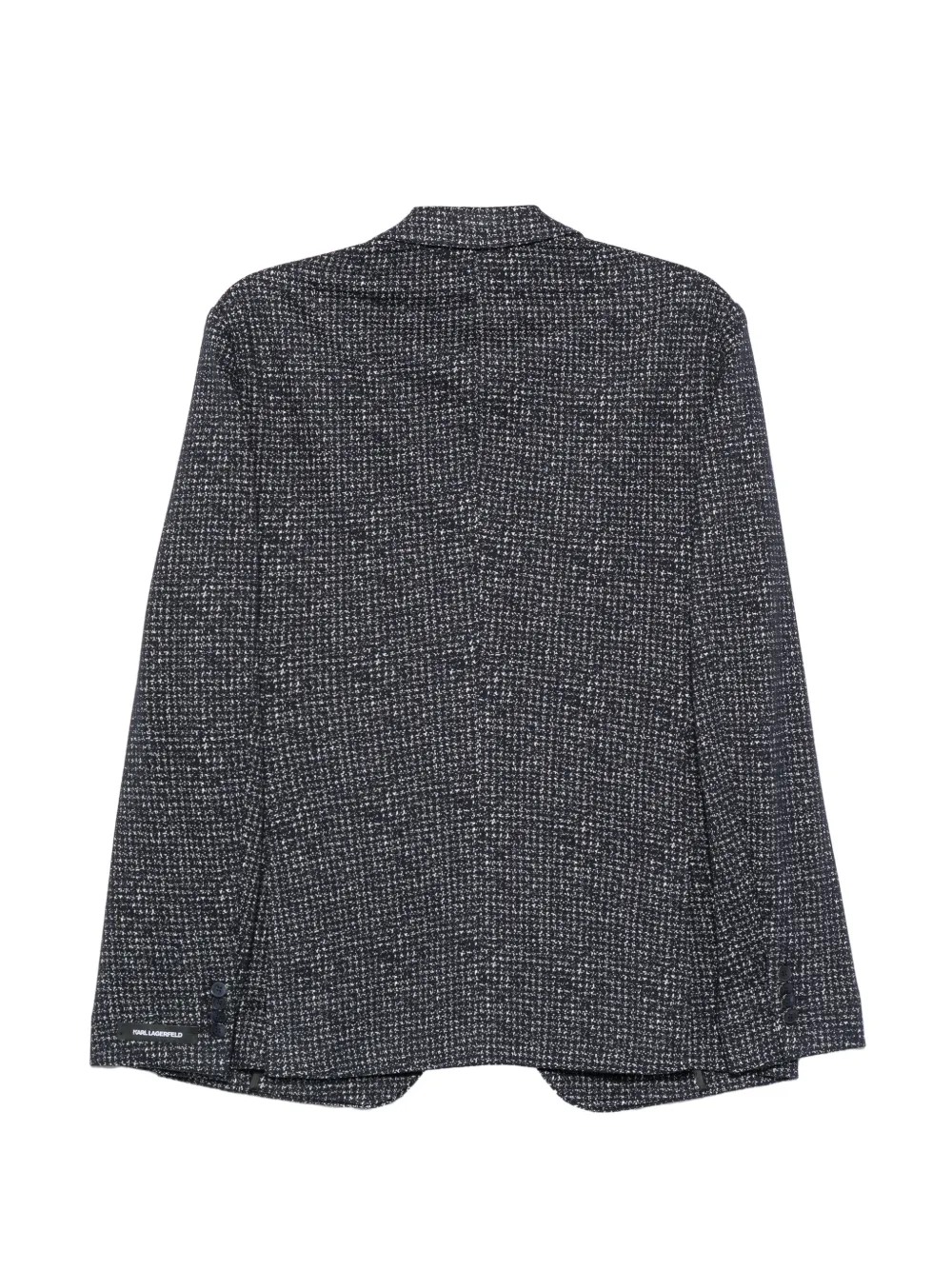 Karl Lagerfeld Smart tweed-effect single-breasted blazer Blauw