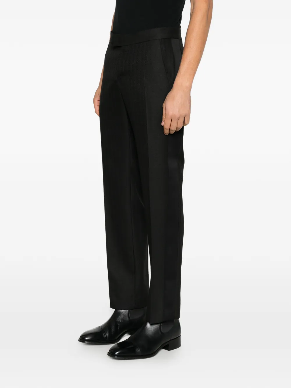 Karl Lagerfeld pressed-crease tailored trousers Zwart