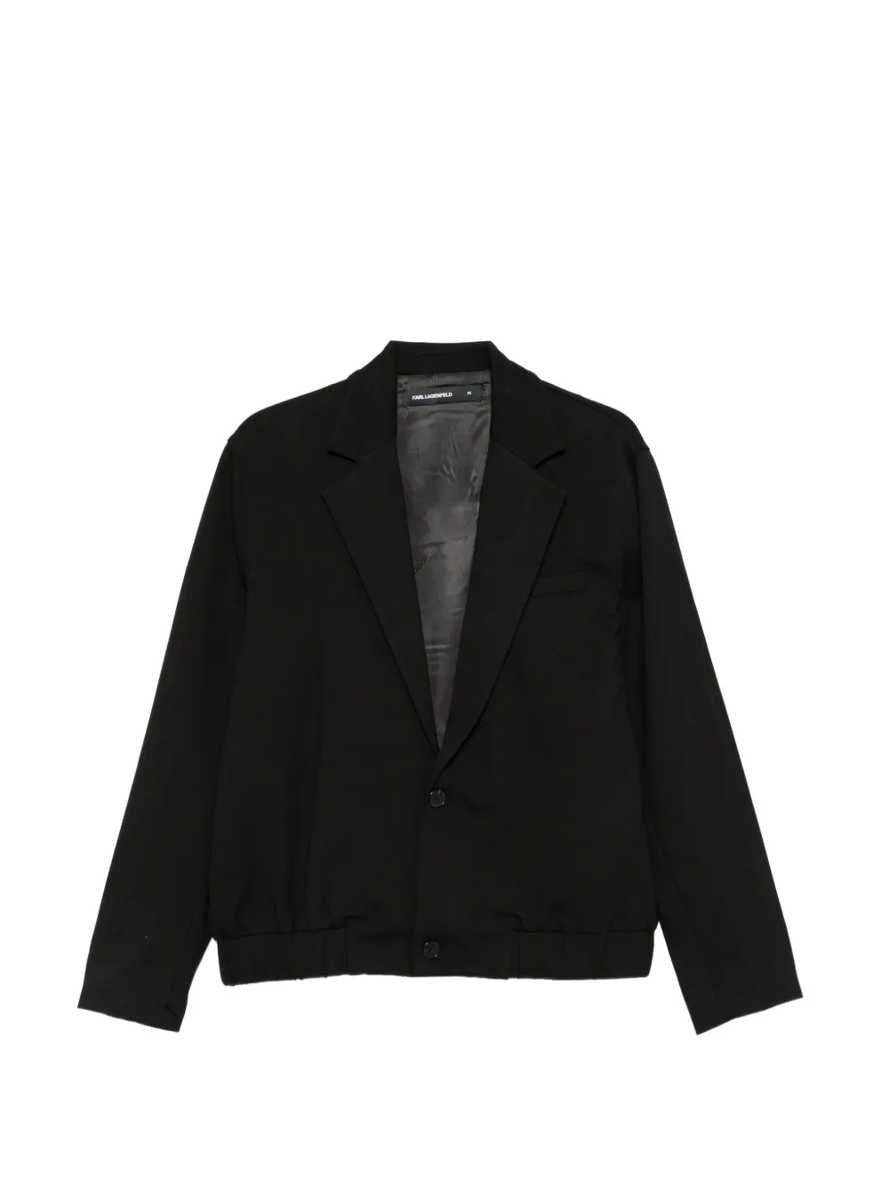 Karl Lagerfeld elasticated-hem notch-lapels jacket - Nero