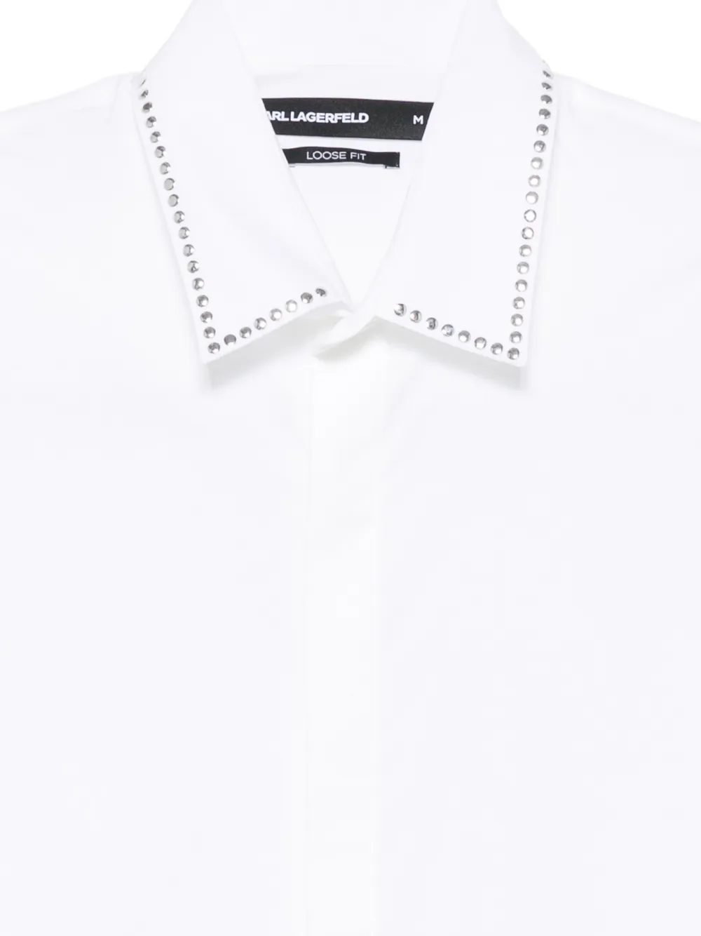 Karl Lagerfeld stud-embellished loose-fit shirt Wit