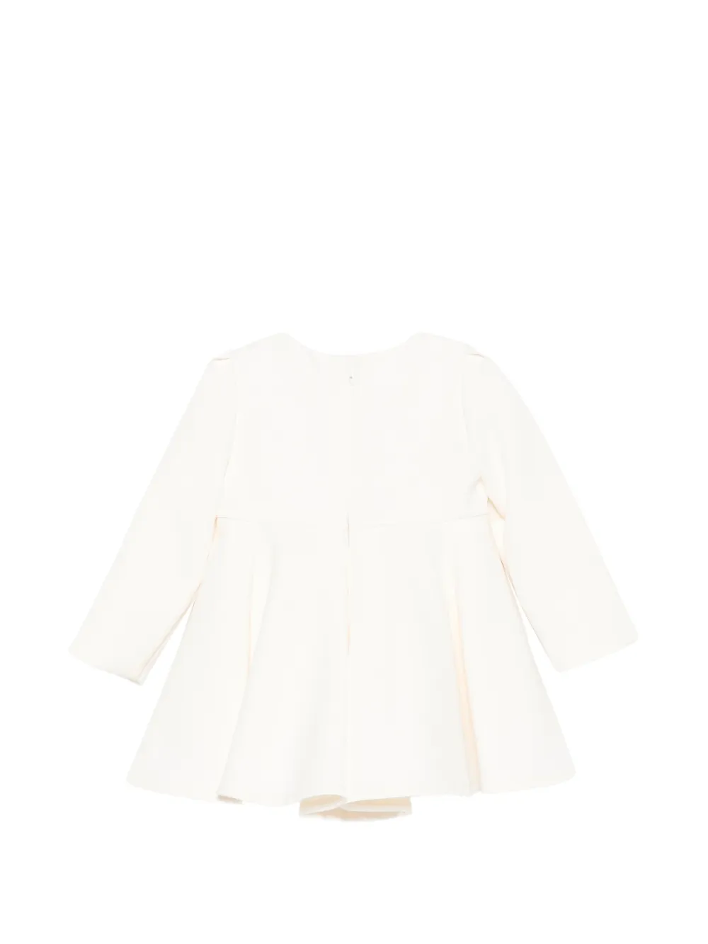 Elisabetta Franchi La Mia Bambina crystal-embellished pleated dress Beige