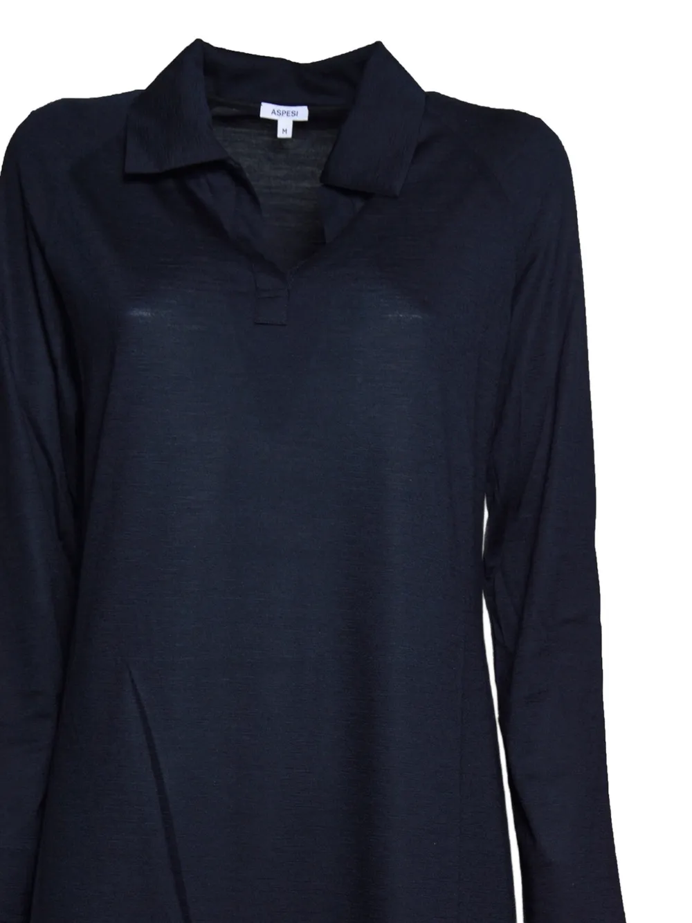 ASPESI long-sleeve polo-collar maxi dress Blauw