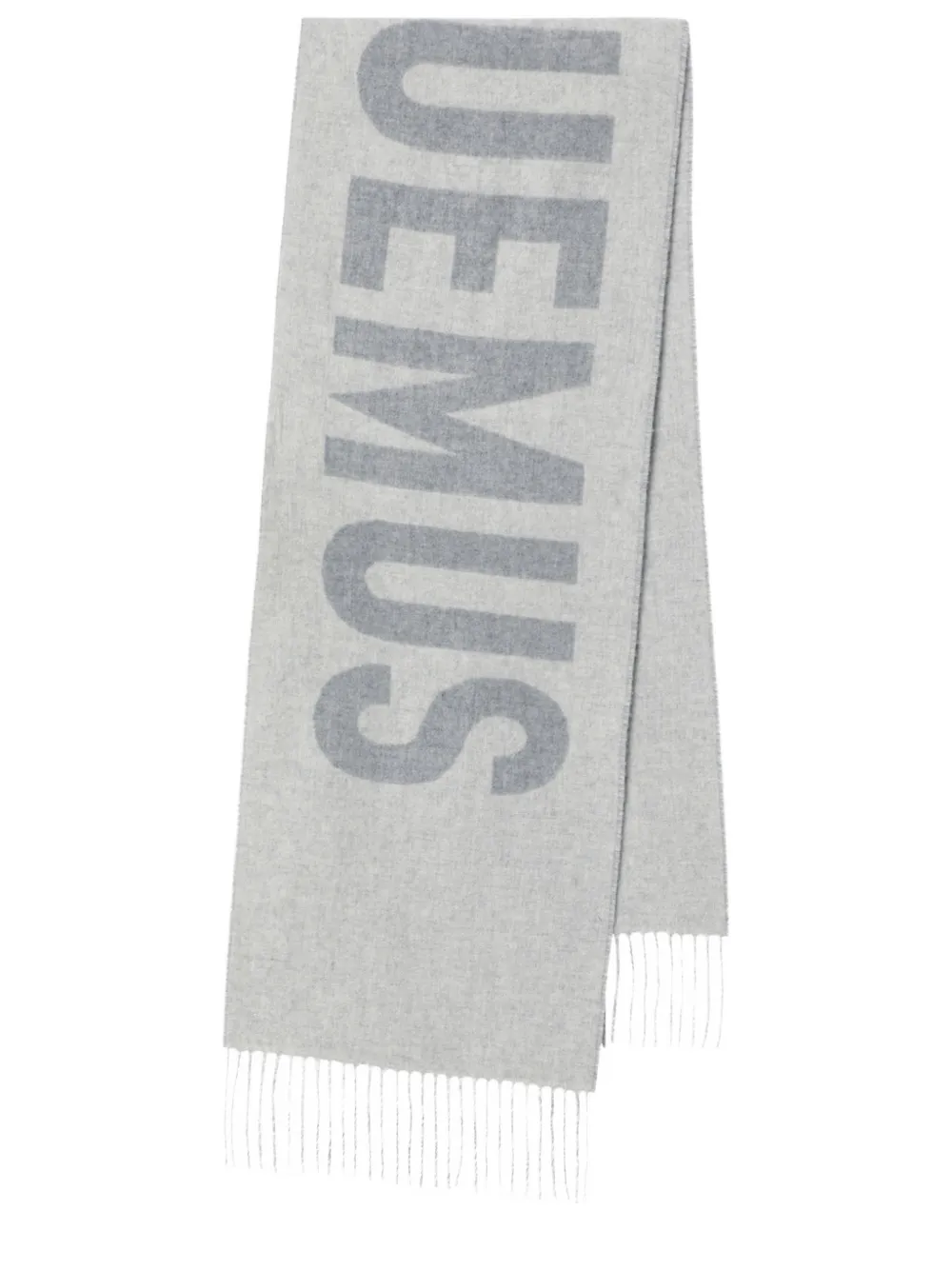 Jacquemus fringe logo scarf Grijs