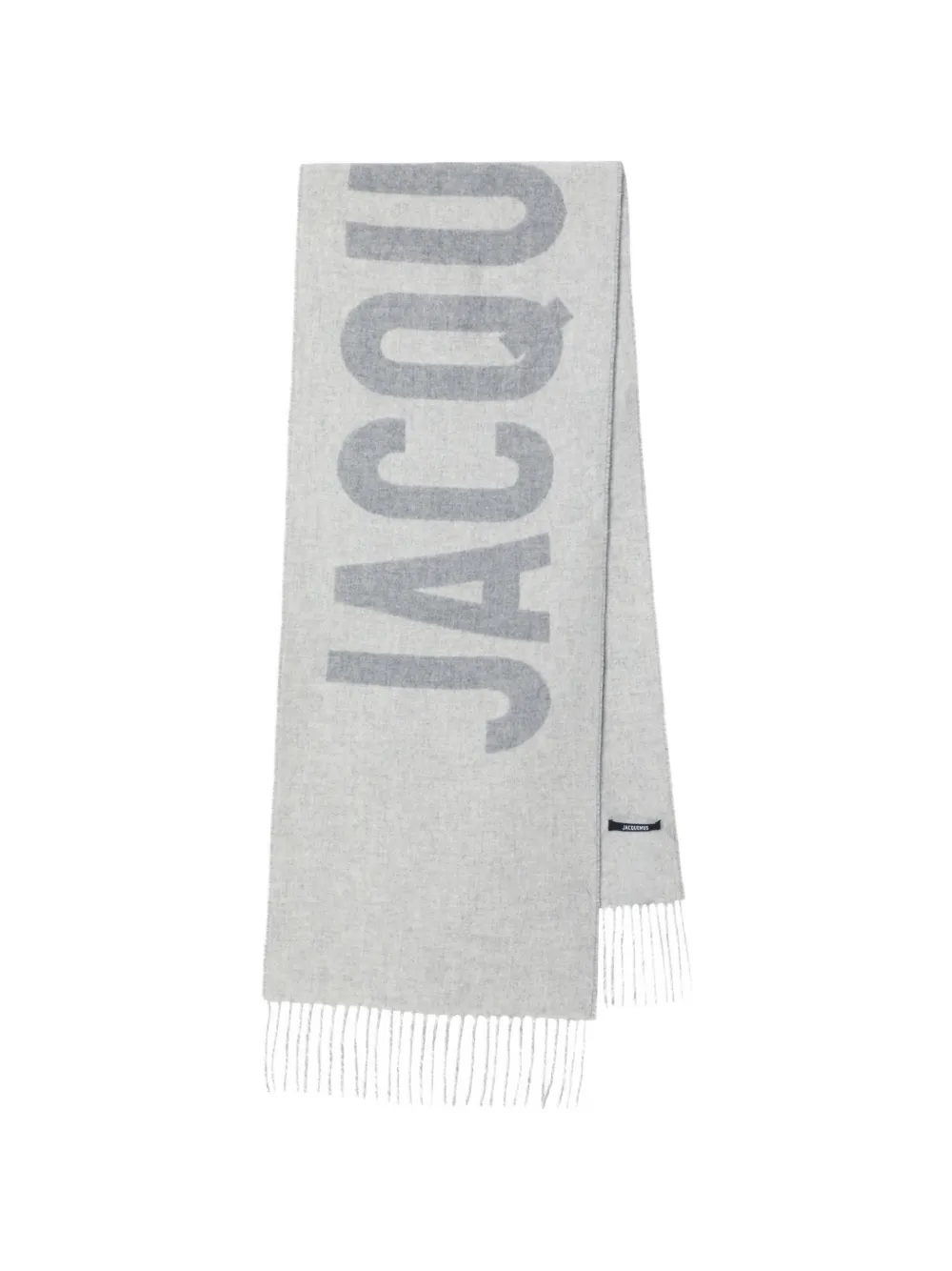 Jacquemus fringe logo scarf Grijs