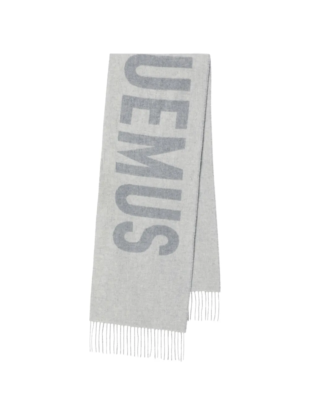 Jacquemus fringe logo scarf Grijs