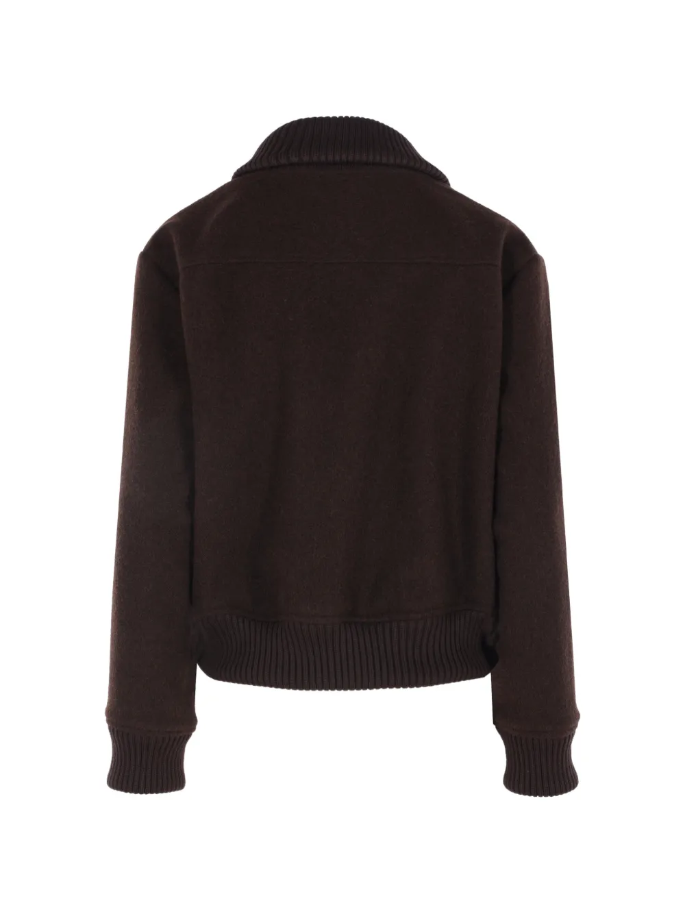 ASPESI ribbed-trim virgin wool jacket Bruin