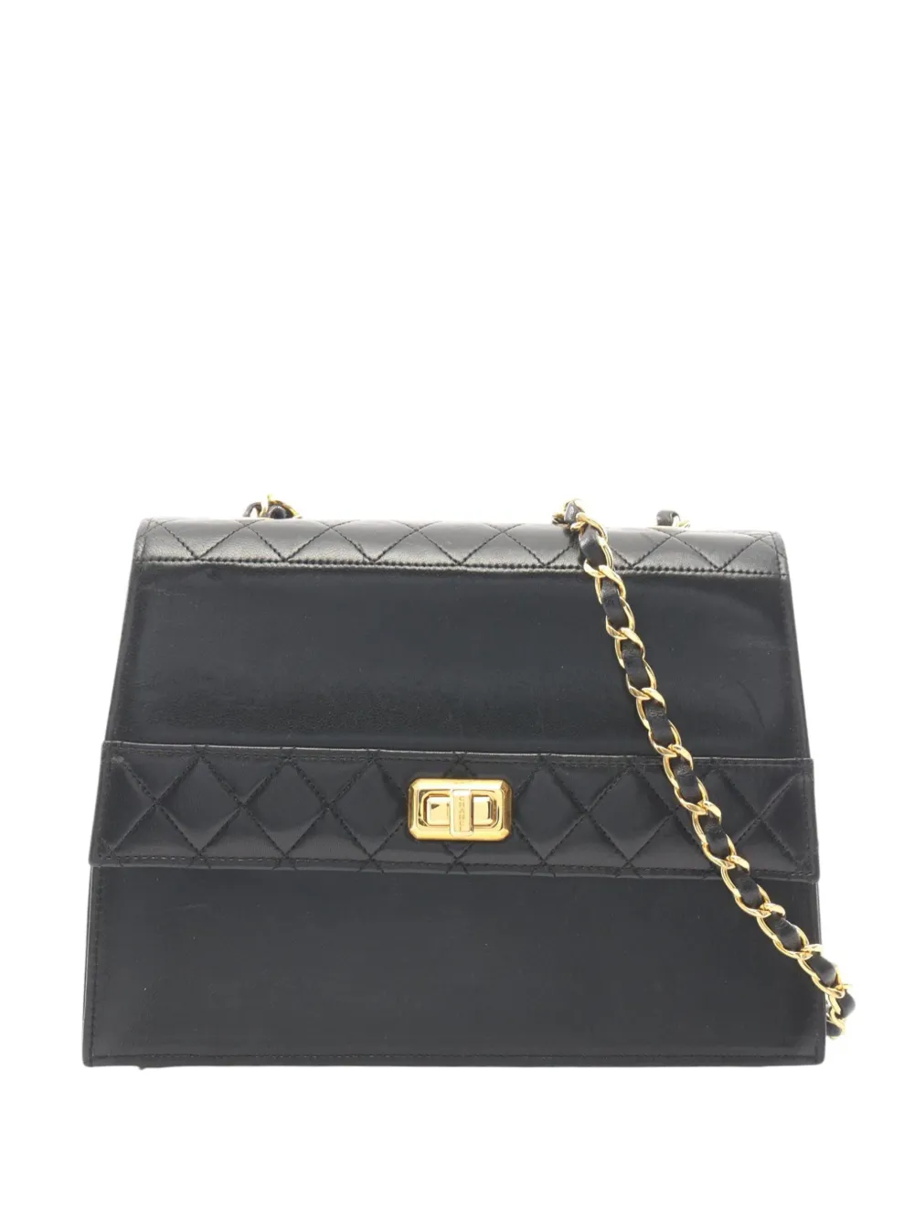 CHANEL Pre-Owned 1989-1991 CC Lambskin Trapezoid Flap crossbody bag - Black