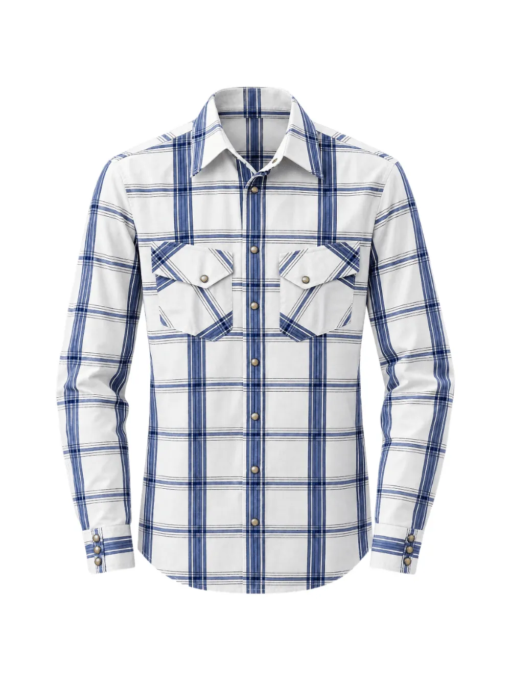 Paul Smith check-print chest-pocket shirt - White