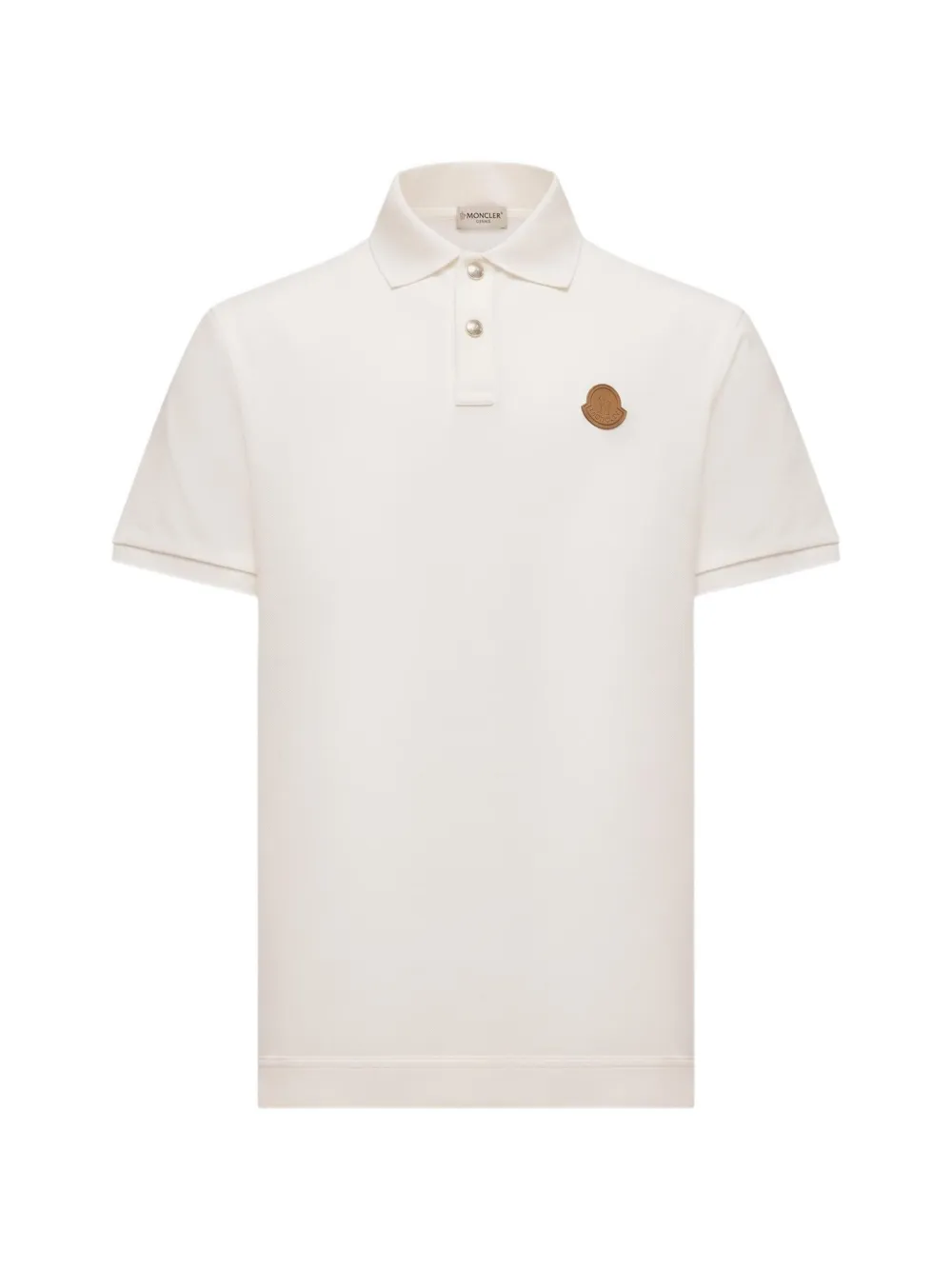 Moncler Katoenen piqué poloshirt met logo-patch Wit