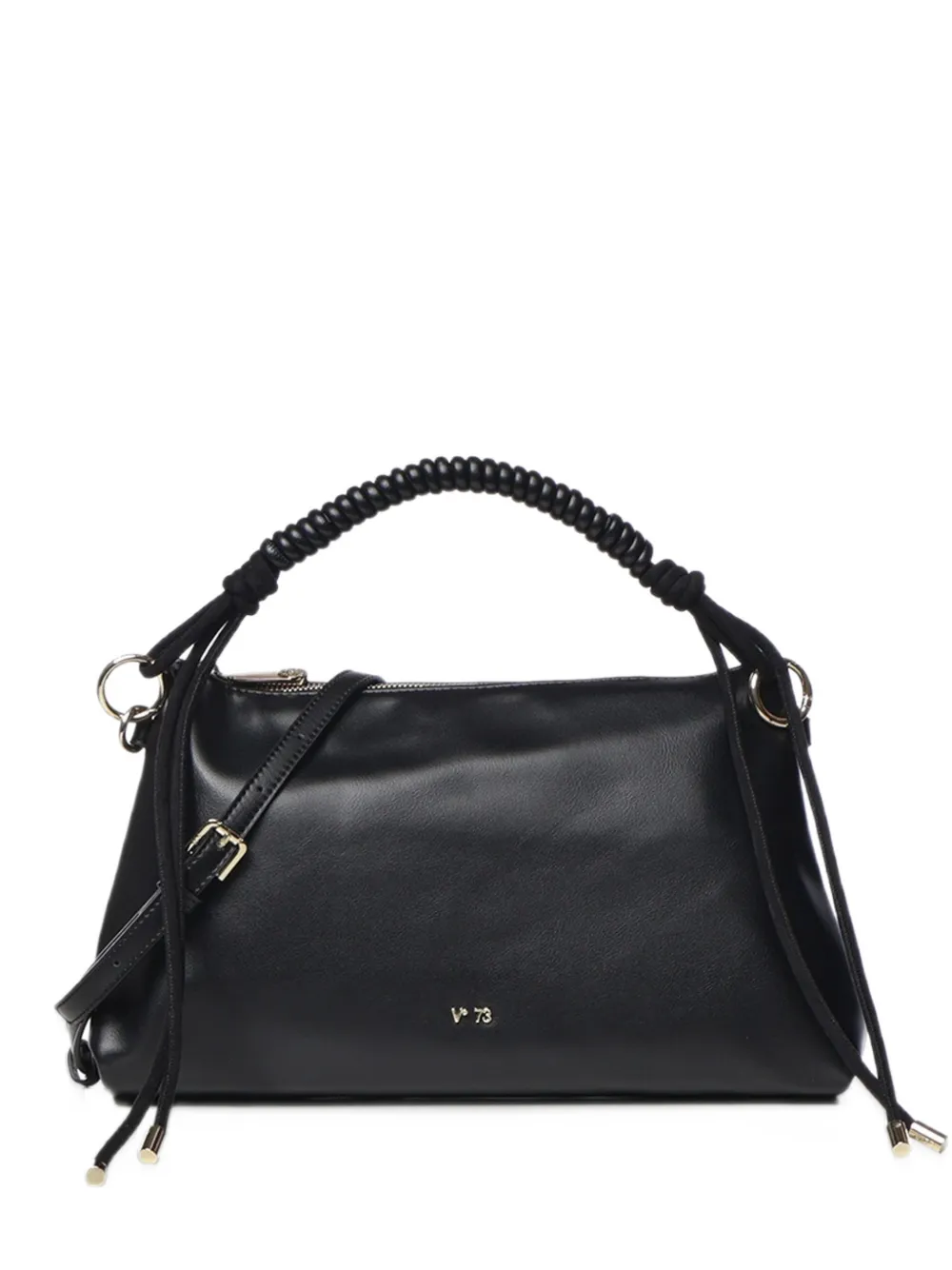 V°73 ruched-handle shoulder bag - Nero