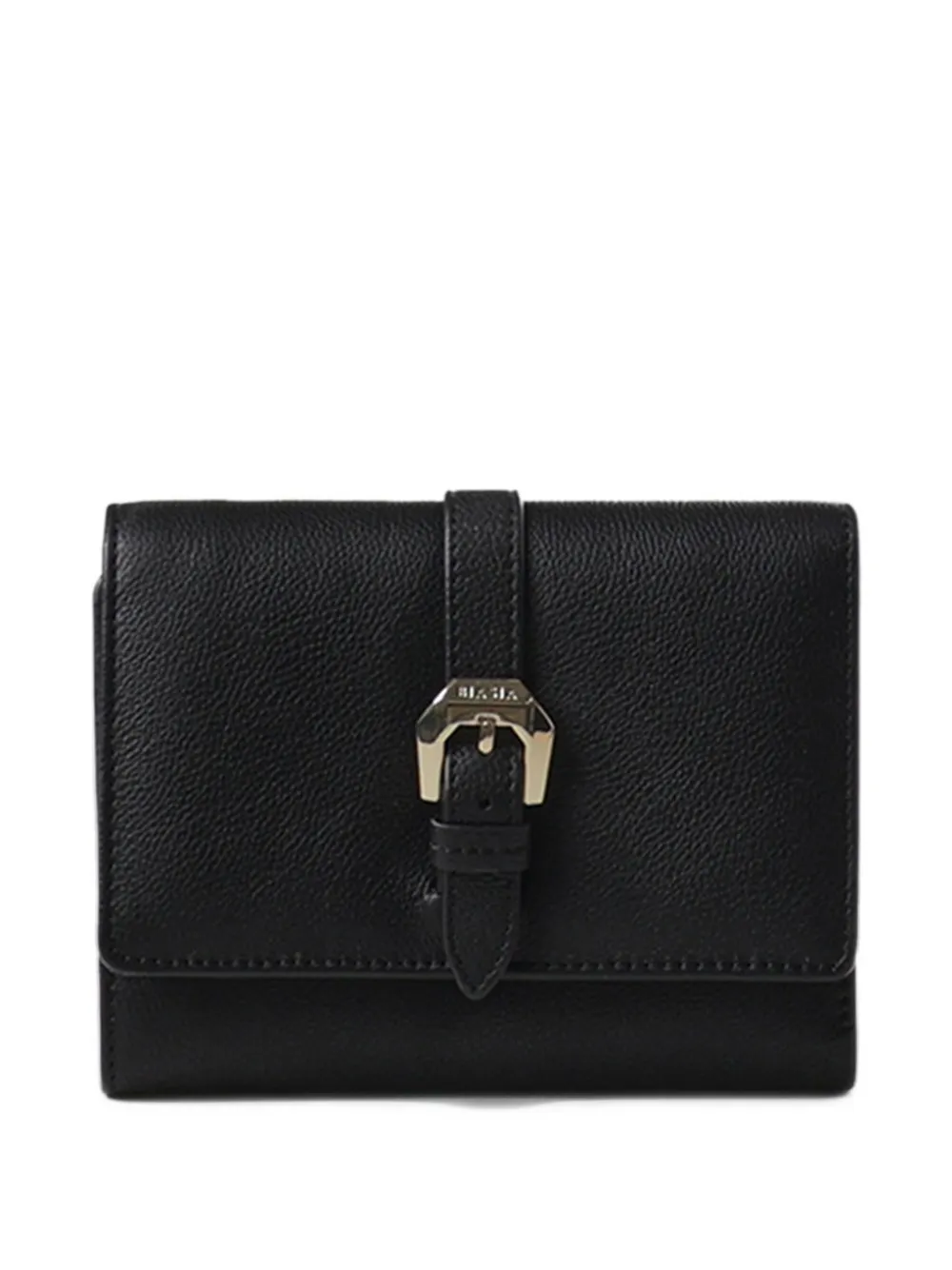 BIASIA buckle-detail pebble-textured wallet - Nero