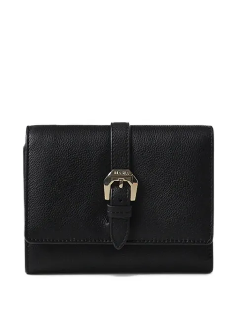 BIASIA buckle-detail pebble-textured wallet