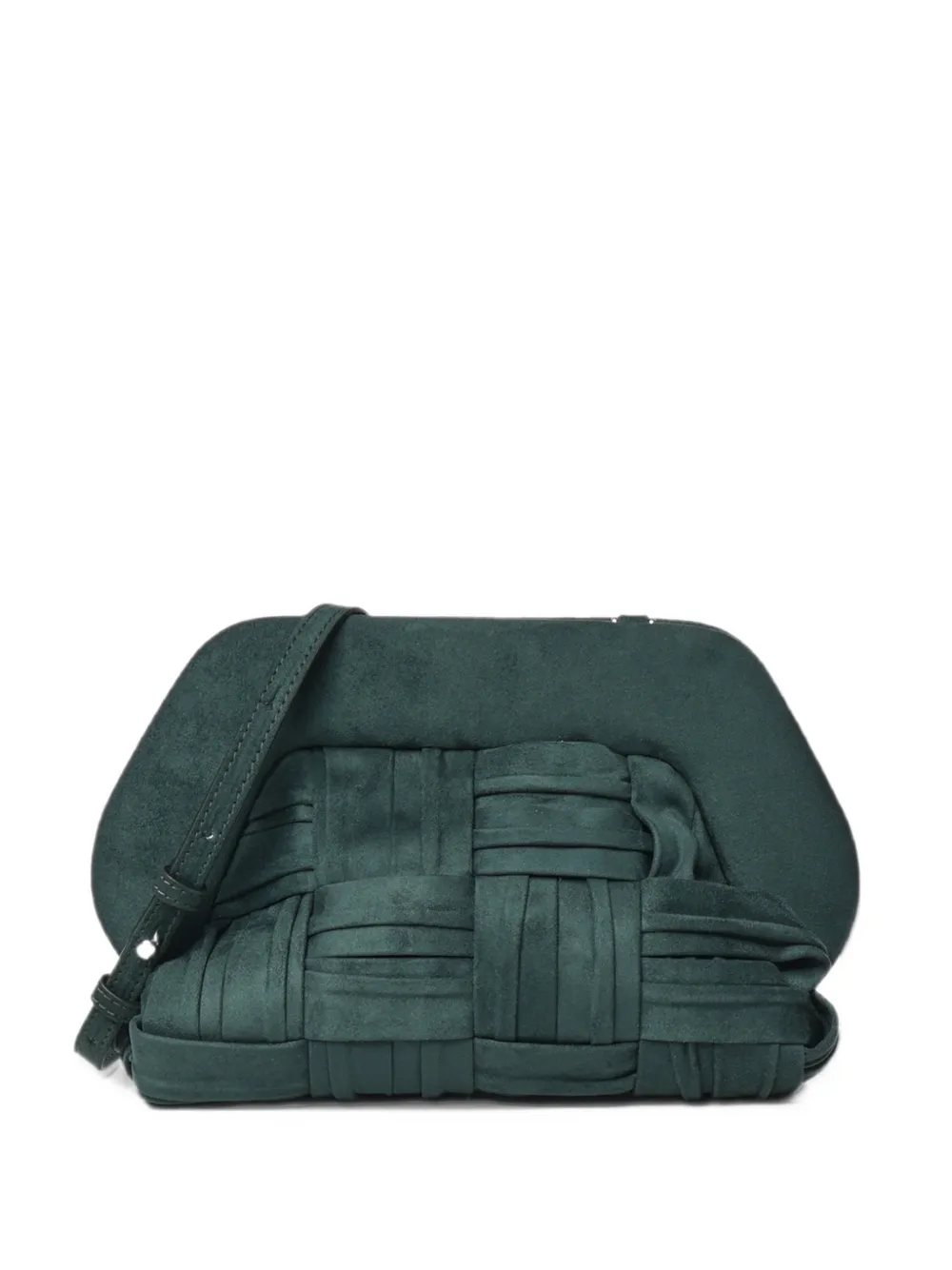 Themoirè woven-suede clutch bag - Verde