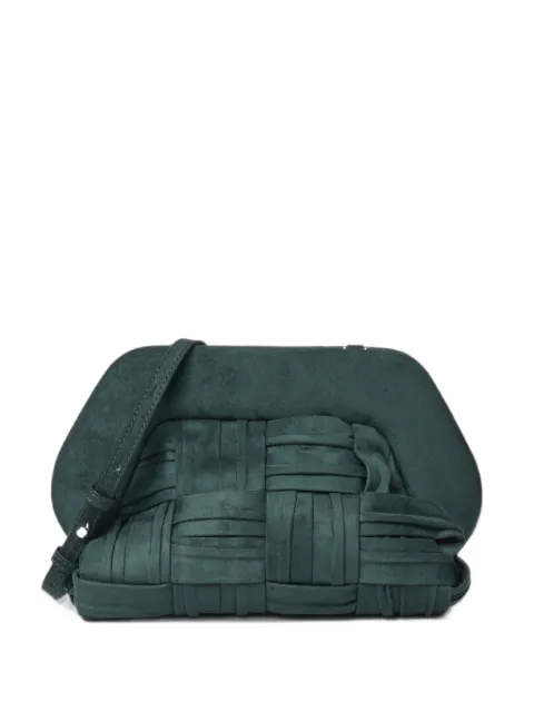 Themoirè woven-suede clutch bag