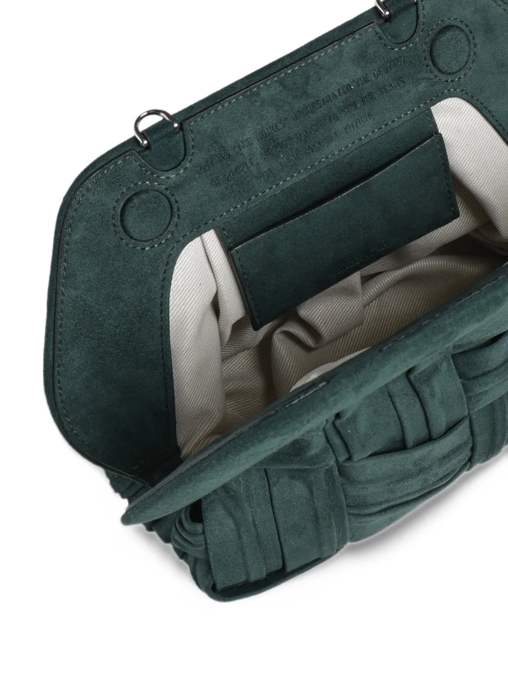 Themoirè woven-suede clutch bag Groen