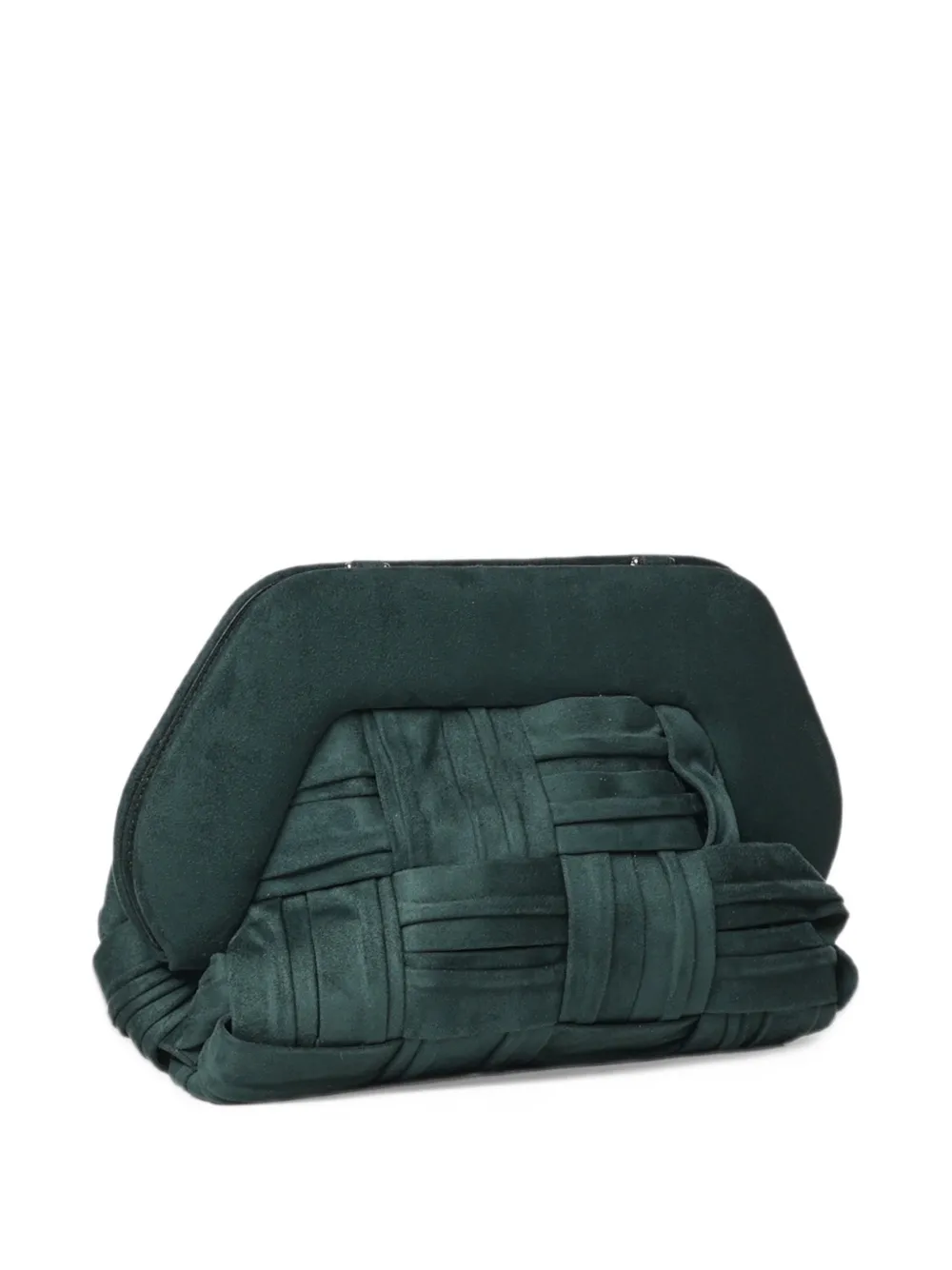 Themoirè woven-suede clutch bag Groen
