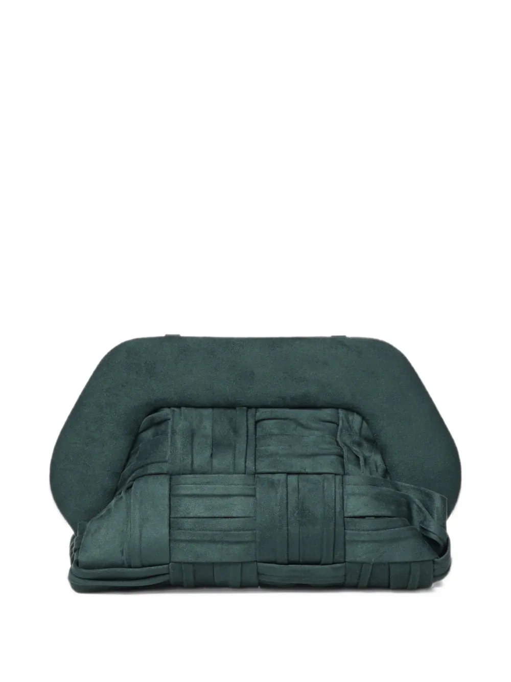 Themoirè woven-suede clutch bag Groen