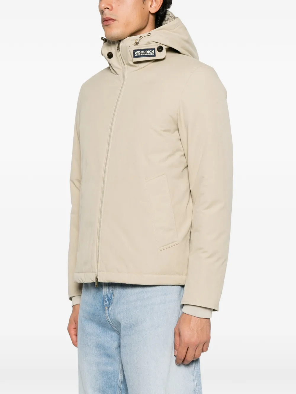 Woolrich hooded zip-up jacket Beige