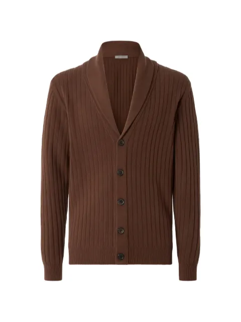 Corneliani ribbed shawl-collar cardigan