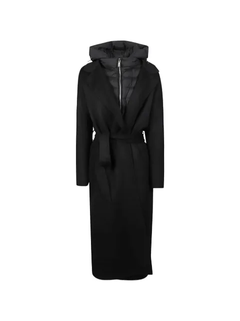 Moorer belted hooded coat