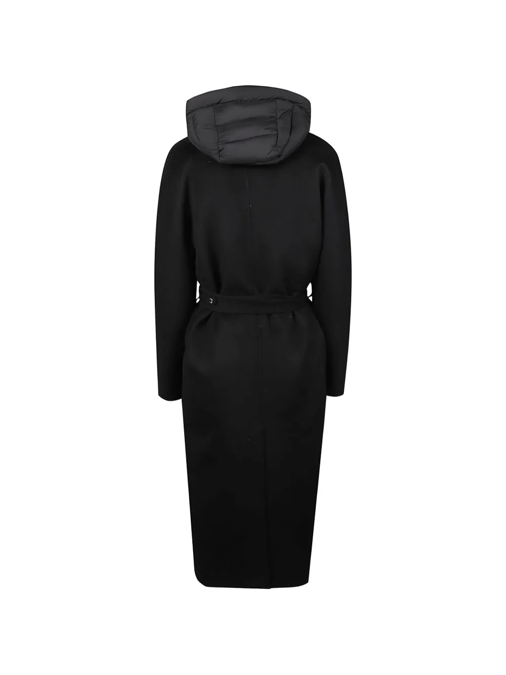 Moorer belted hooded coat Zwart
