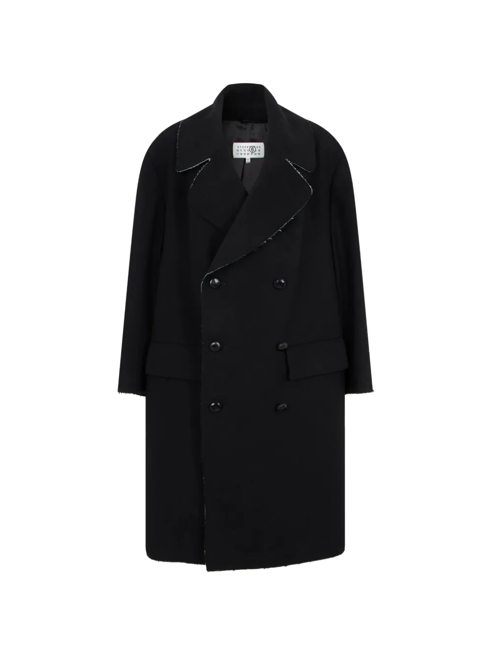 MM6 Maison Margiela raw-edge wool coat Zwart