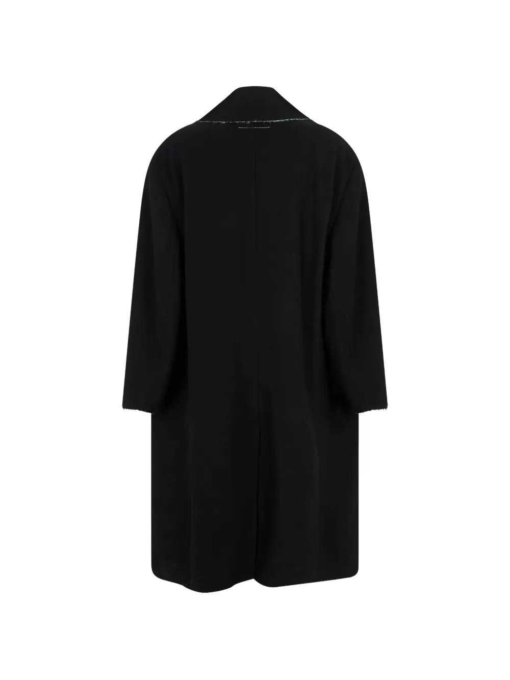 MM6 Maison Margiela raw-edge wool coat Zwart
