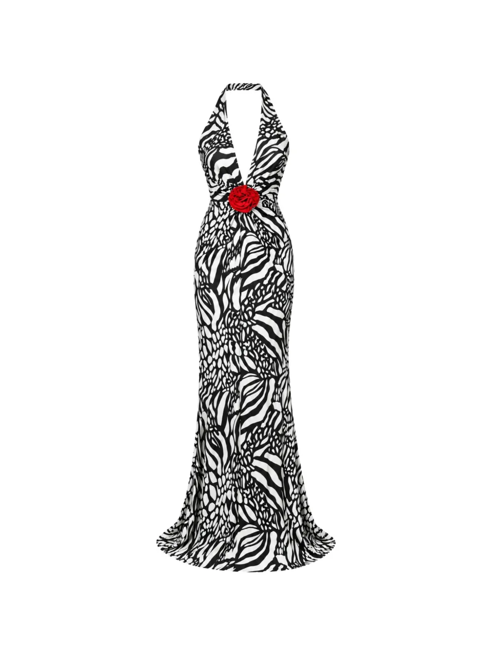 ROSERRY animal-print open-back maxi dress Zwart