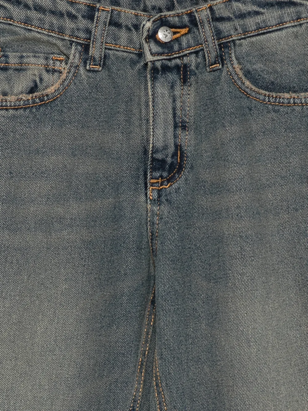 John Richmond Junior logo-patch distressed-effect jeans Blauw