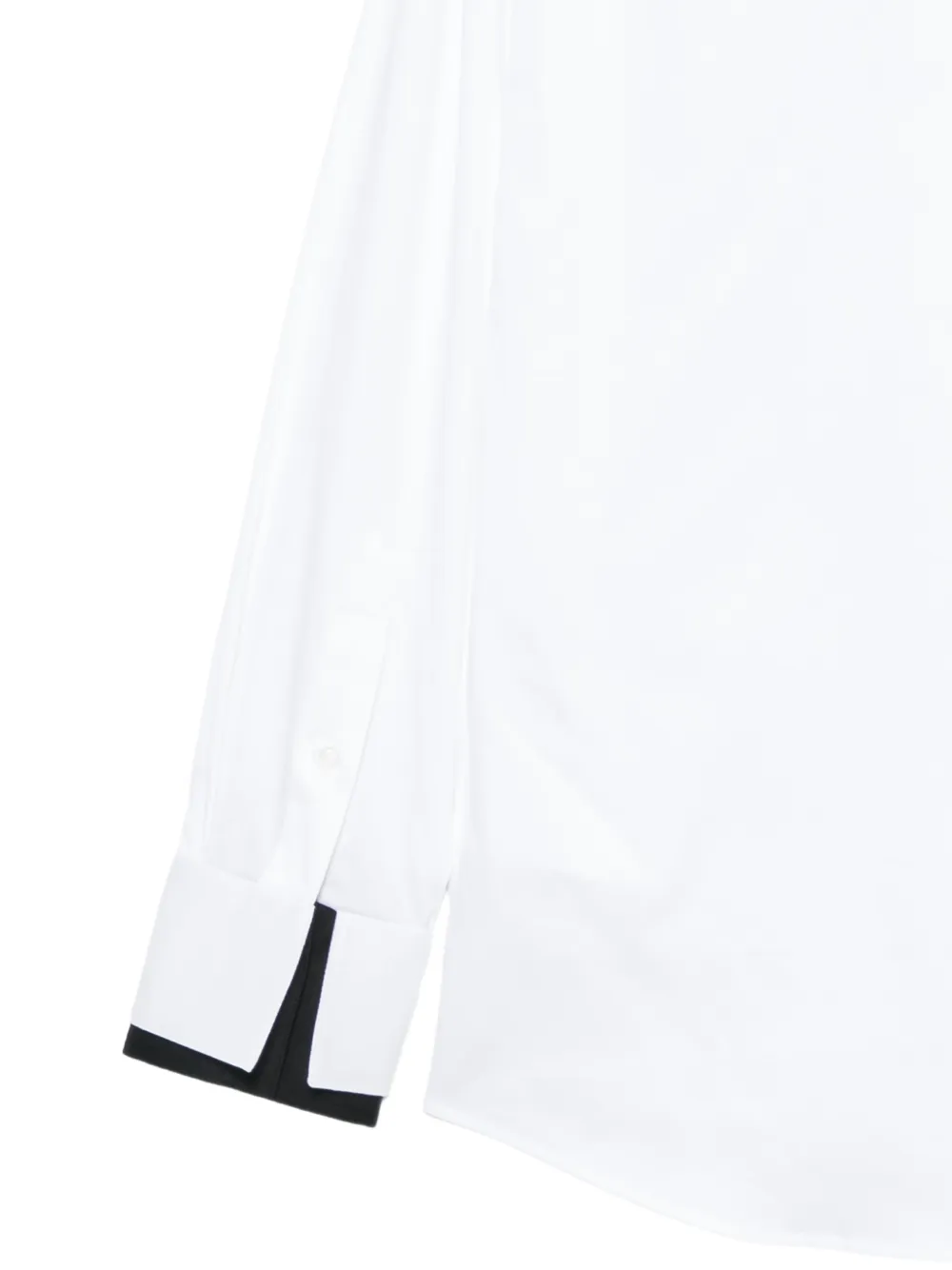 Karl Lagerfeld contrast-trim band-collar shirt Wit