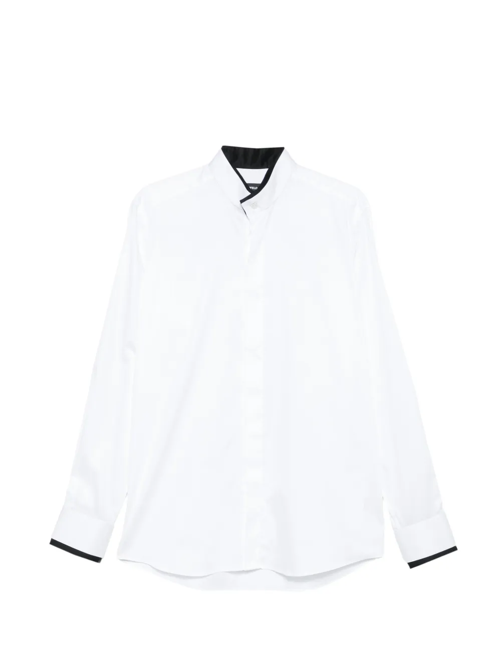 Karl Lagerfeld contrast-trim band-collar shirt - Bianco