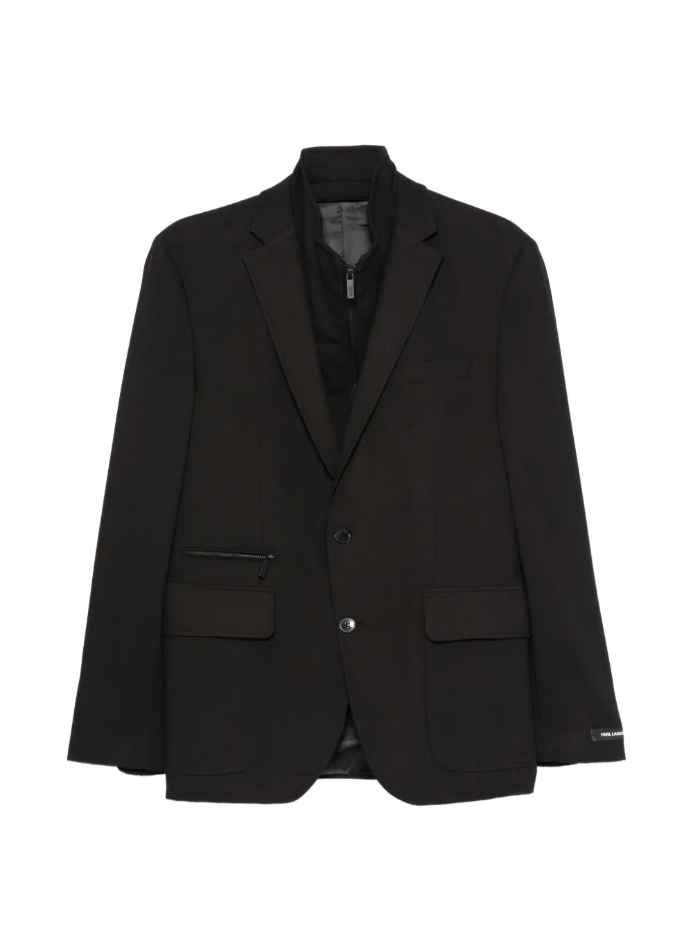 Karl Lagerfeld Street layered-design zip-fastening blazer - Nero