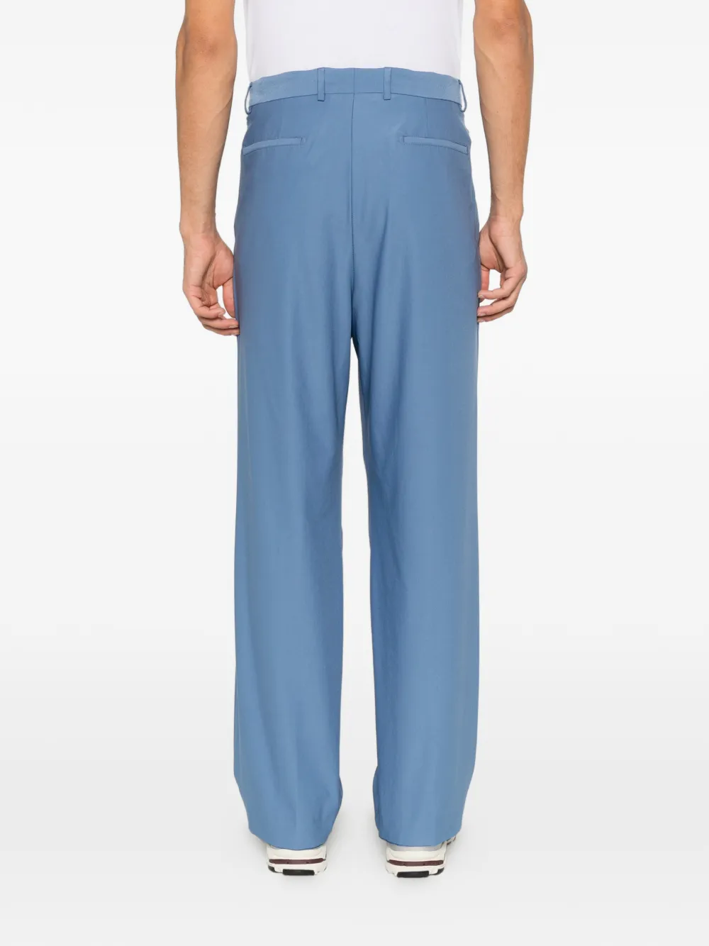 Karl Lagerfeld pleated straight-leg trousers Blauw