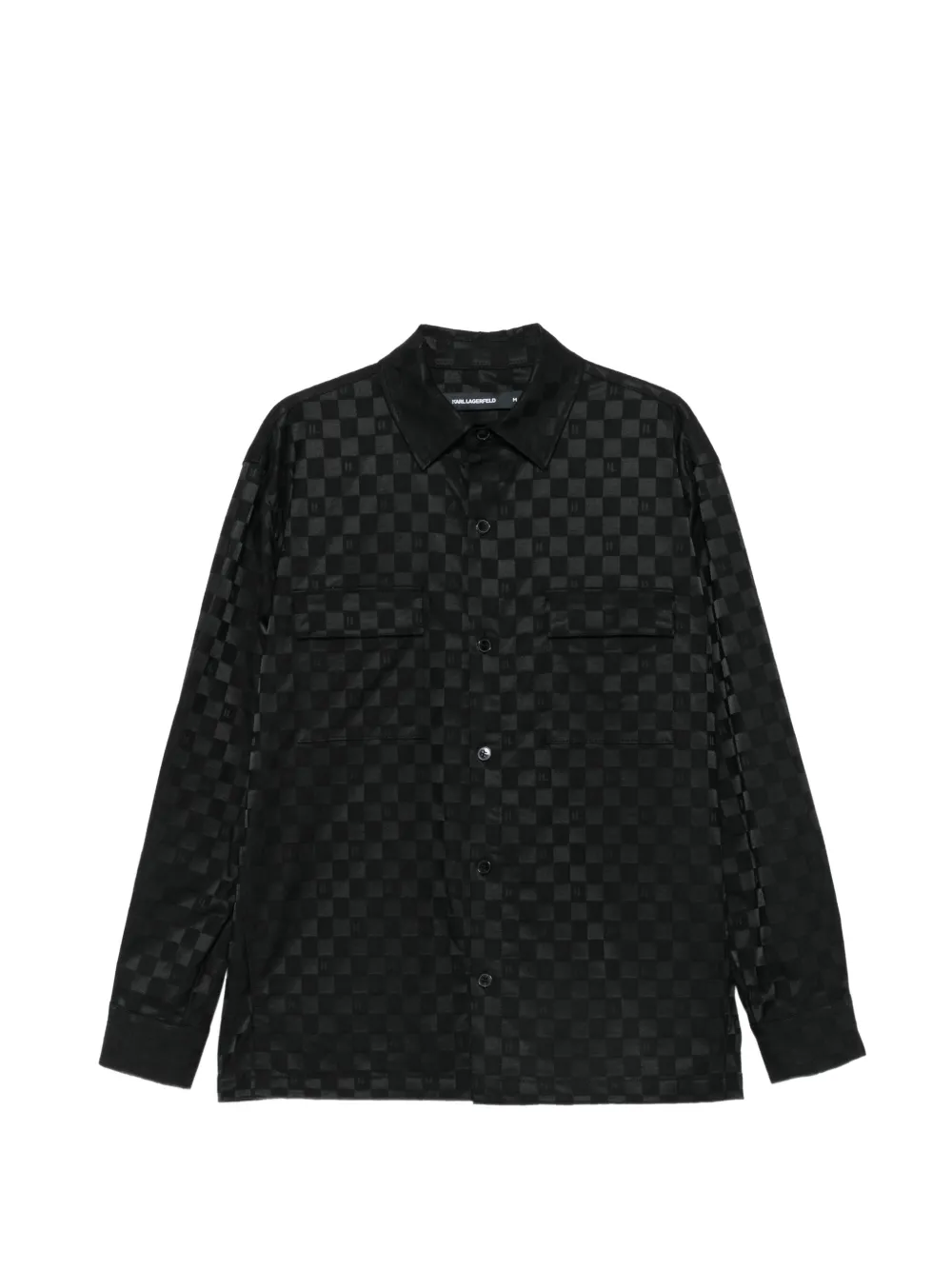 Karl Lagerfeld checkerboard-jacquard shirt - Nero