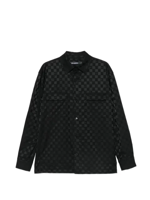 Karl Lagerfeld camisa con motivo de cuadros de ajedrez en jacquard