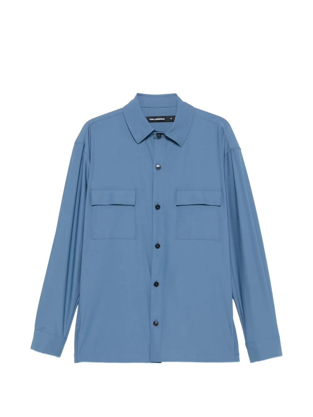 Karl Lagerfeld flap-pocket shirt Blauw