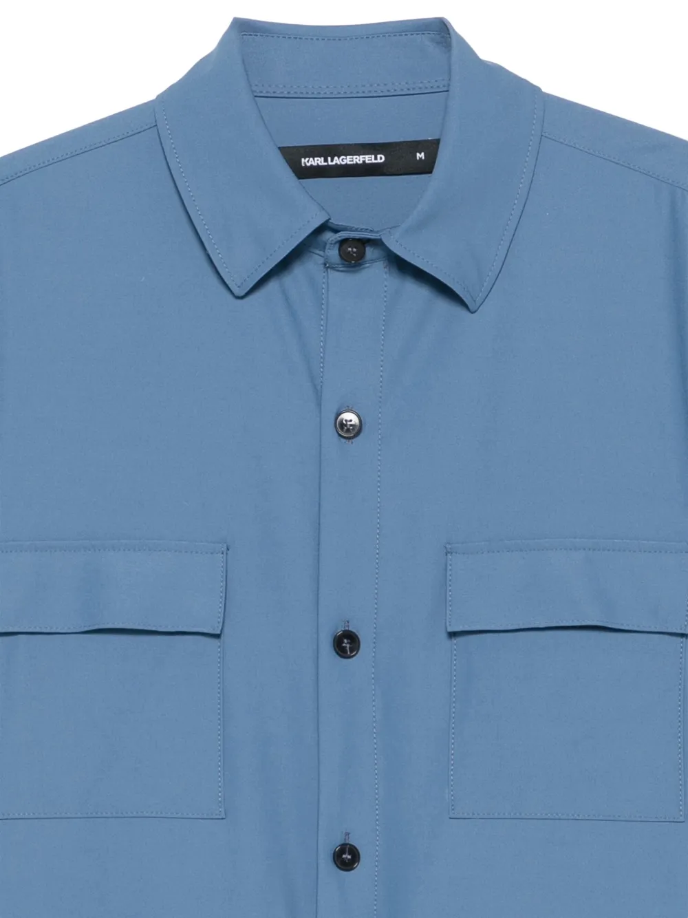Karl Lagerfeld flap-pocket shirt Blauw