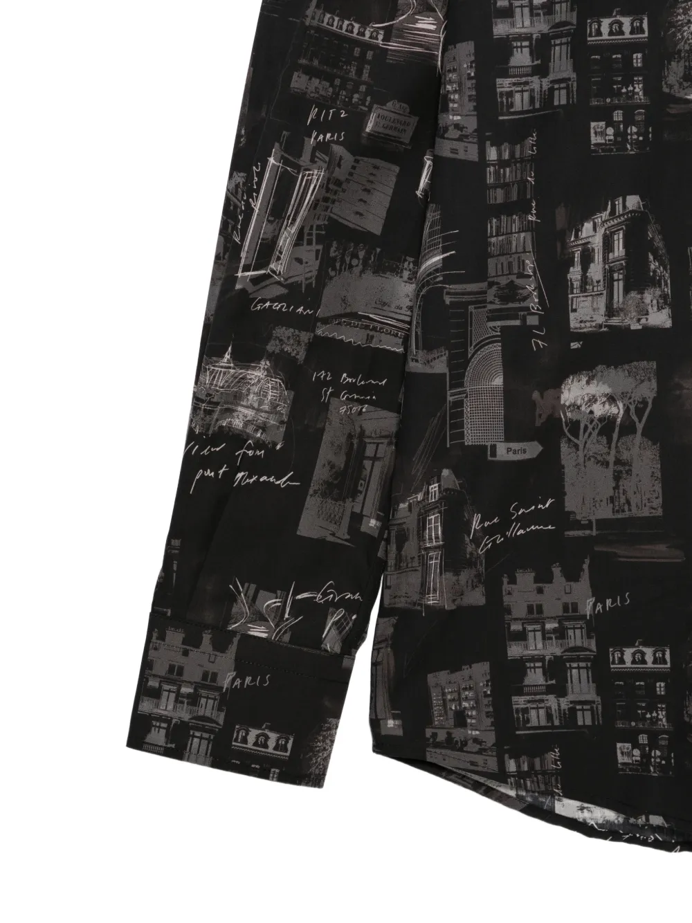 Karl Lagerfeld Paris-print long-sleeve shirt Zwart