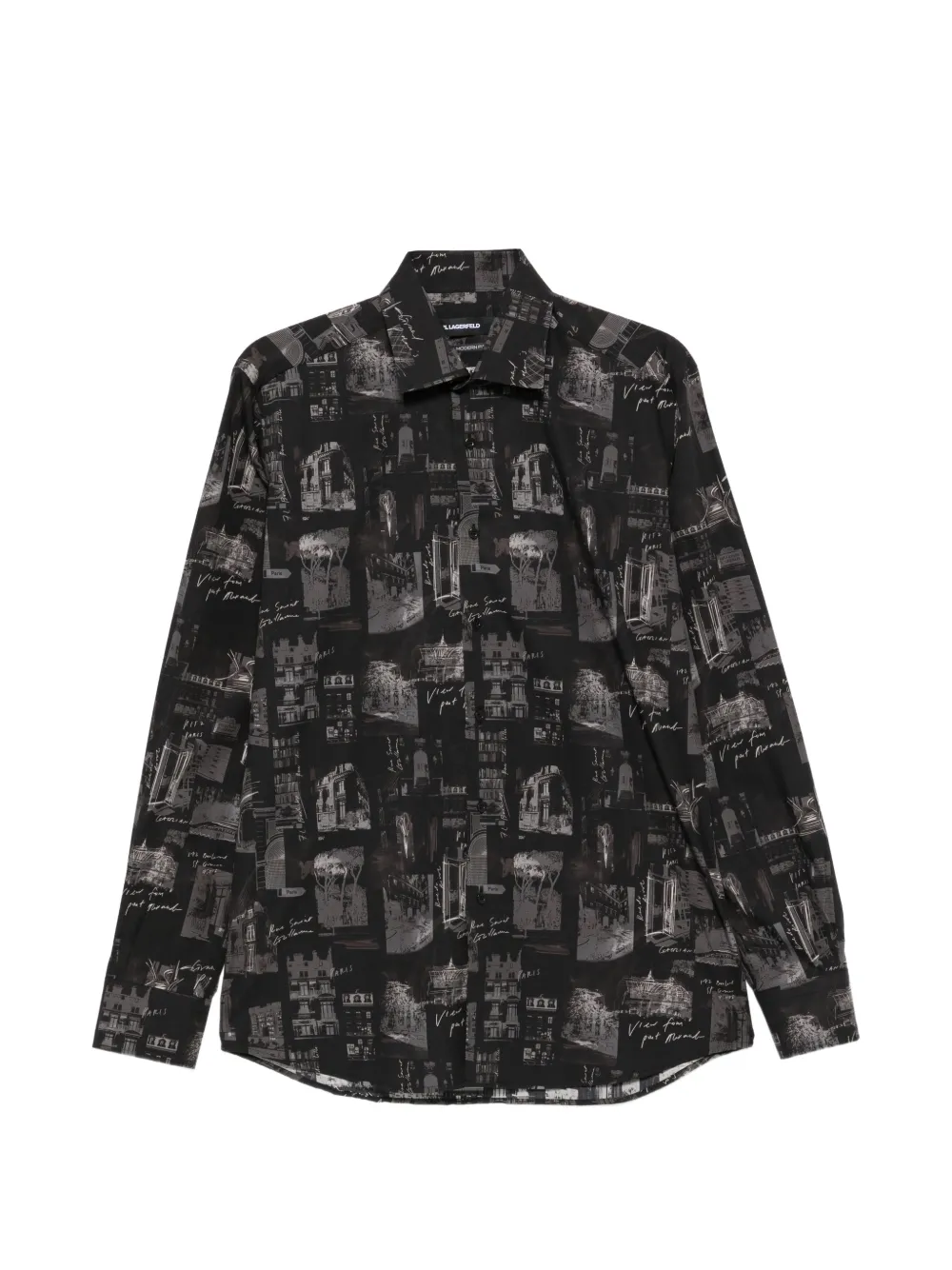 Karl Lagerfeld Paris-print long-sleeve shirt - Nero