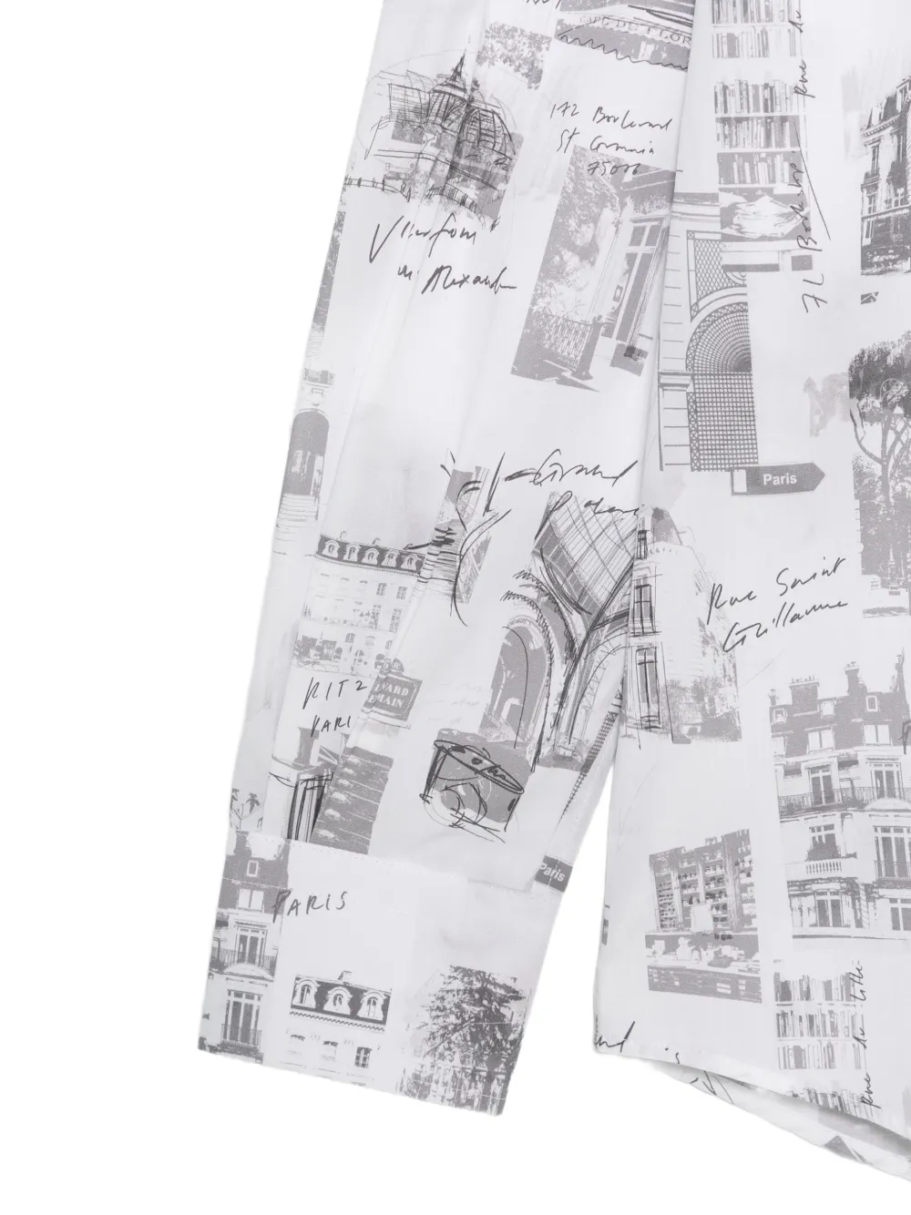 Karl Lagerfeld Paris-print cotton shirt Wit