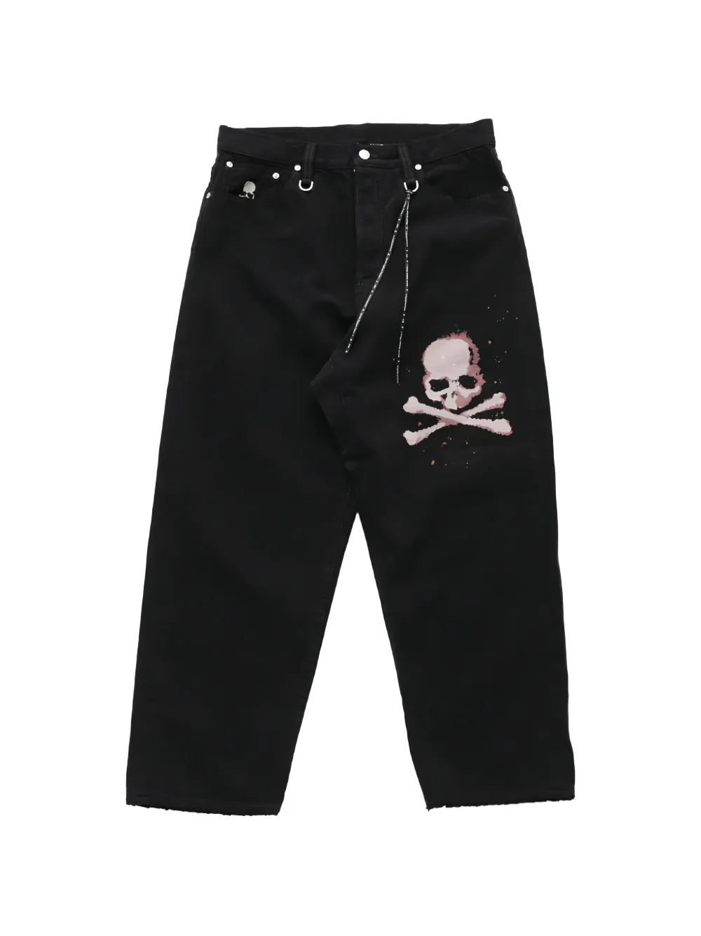 Mastermind Japan skull-print straight-leg jeans - Nero