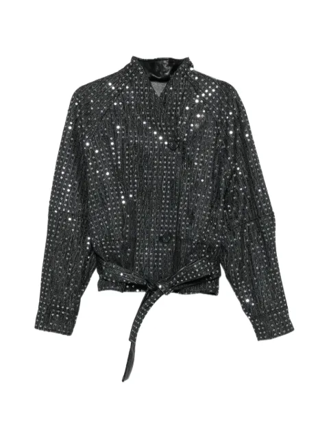 RAME sequin-embellished belted jacket