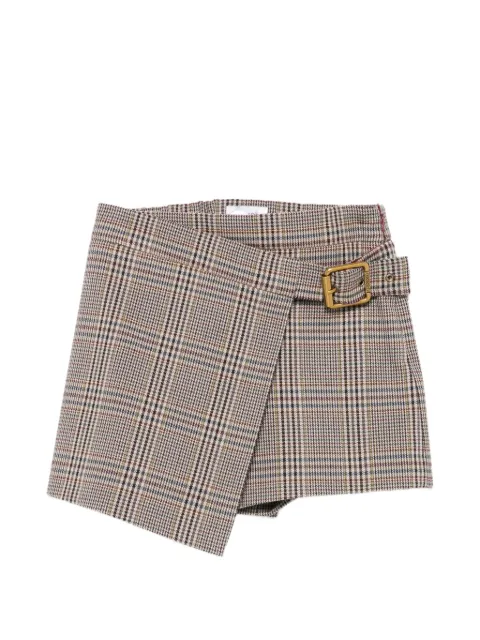 Pinko Kids Gonna pantalone a quadri con fibbia