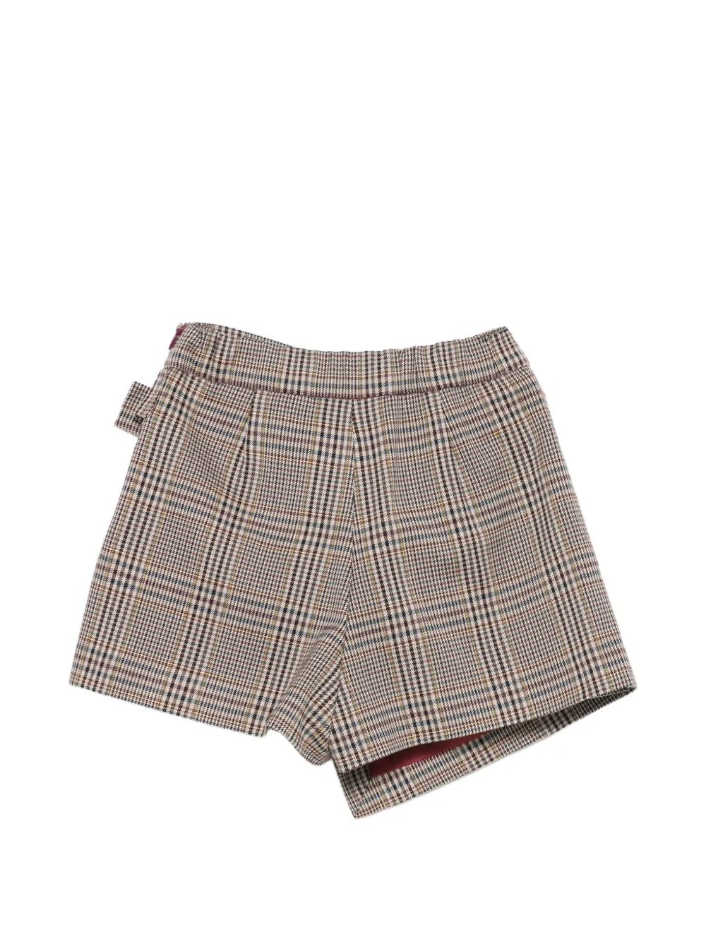 Pinko Kids check-pattern buckled skort Beige