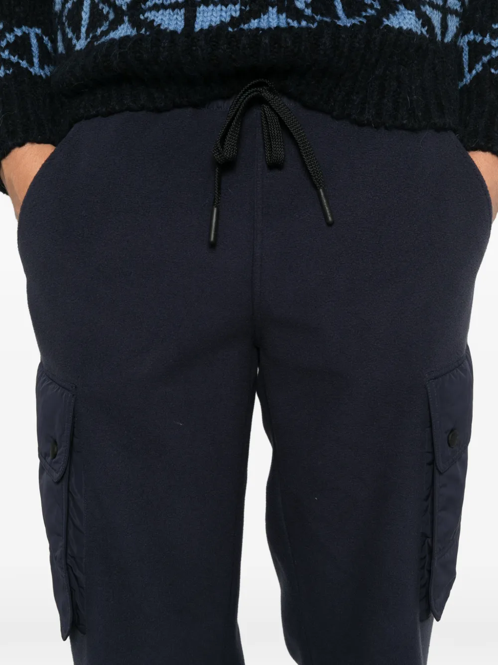 Moncler Grenoble fleece cargo pants Blauw