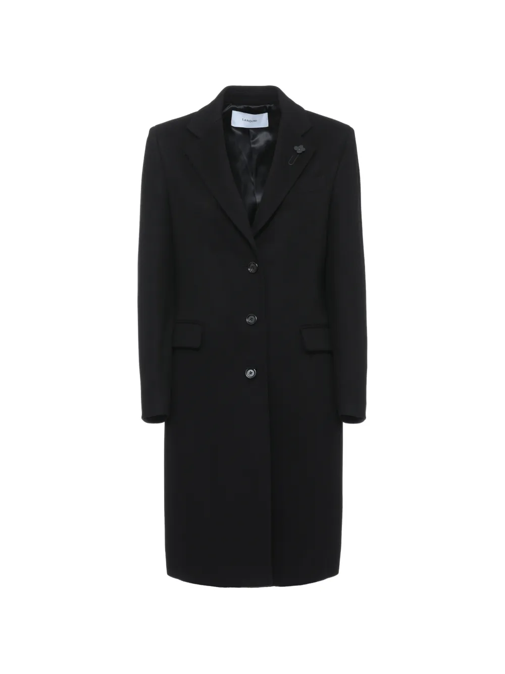 Lardini flower-patch single-breasted coat Zwart
