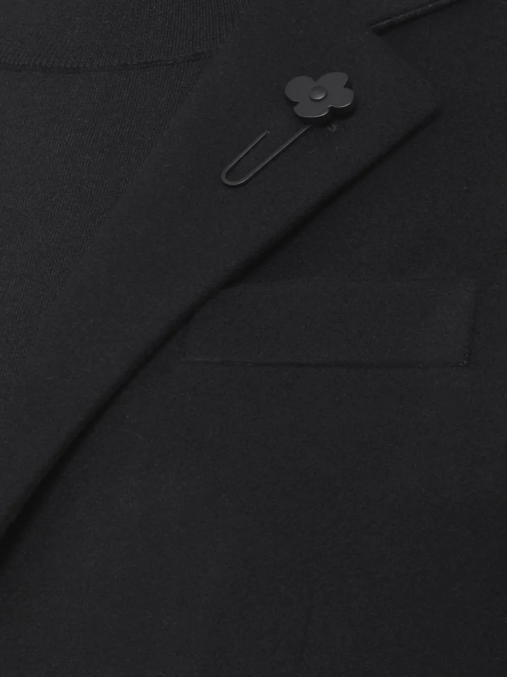 Lardini flower-patch single-breasted coat Zwart