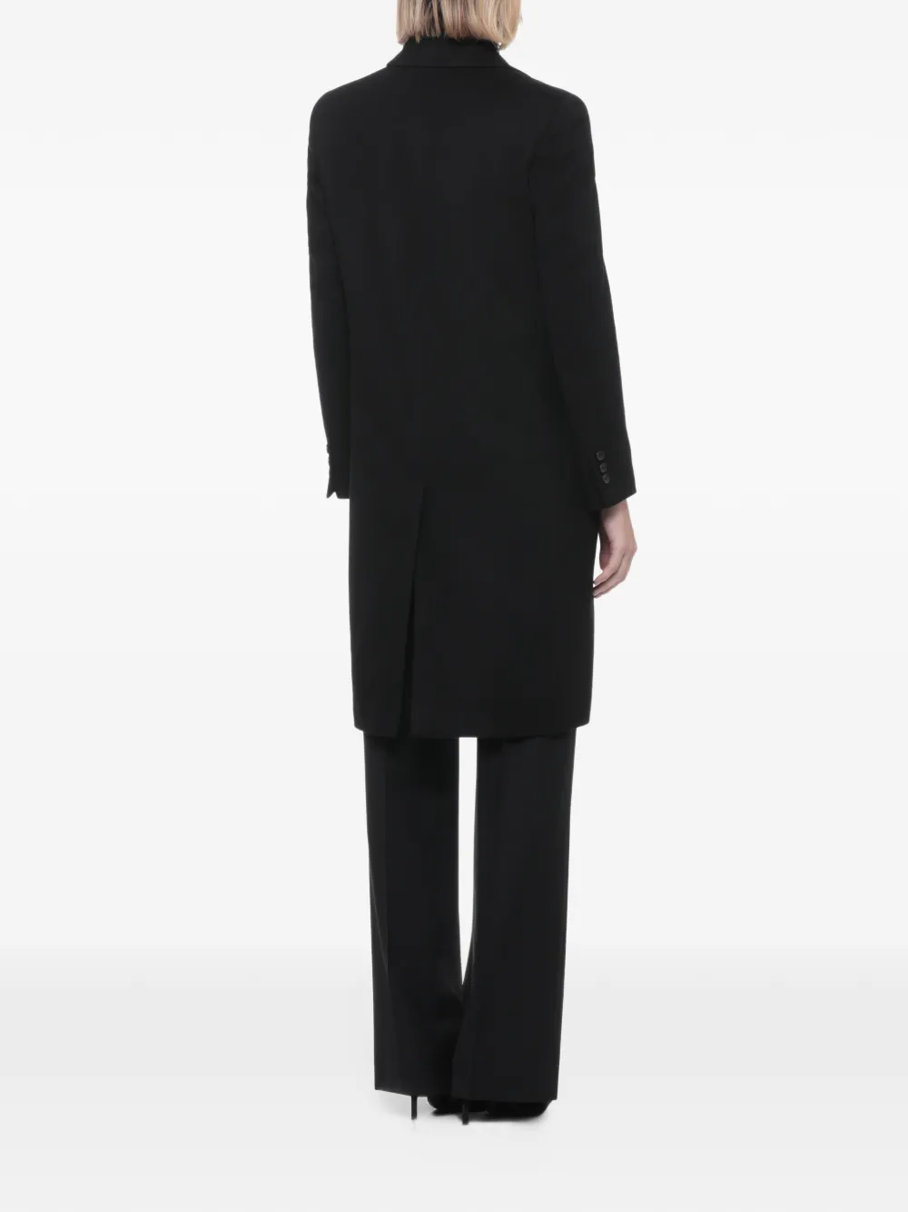 Lardini flower-patch single-breasted coat Zwart