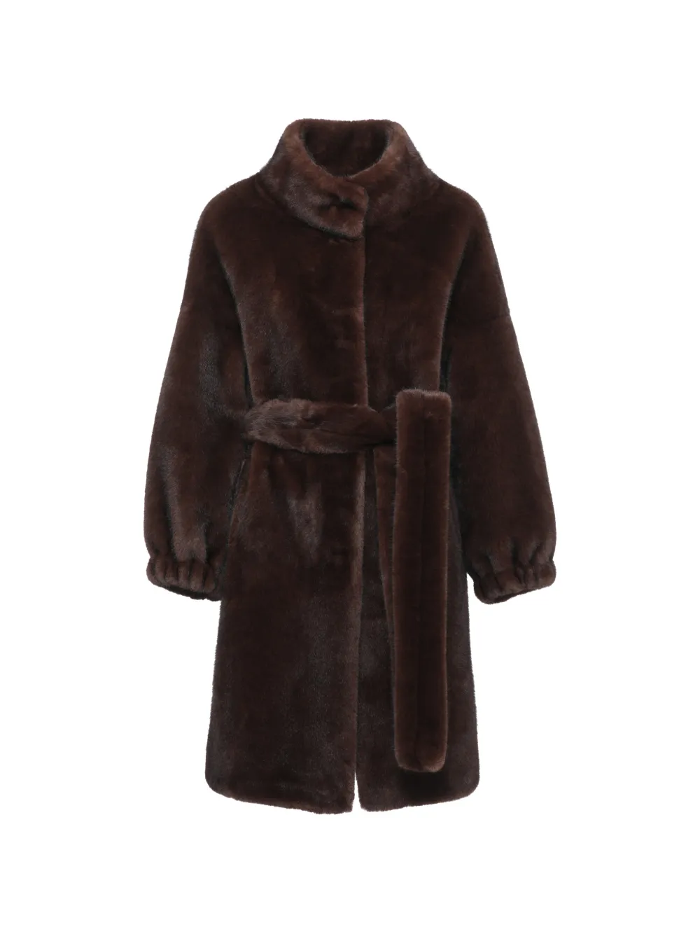 BULLY belted faux-fur coat - Marron BULLY belted faux-fur coat - Marron